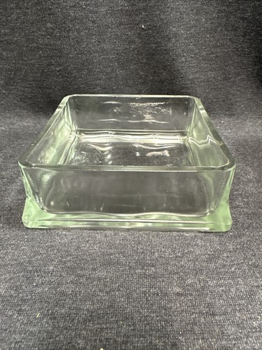 Aschenbecher Glas Lumax Design Stil The 70 French Antik 70er 6" eckig grün getönt - Bild 2 von 7