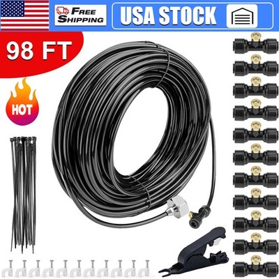 98 FT Outdoor Patio Water Mister Mist Nozzle Misting Cooling System Fan Cooler