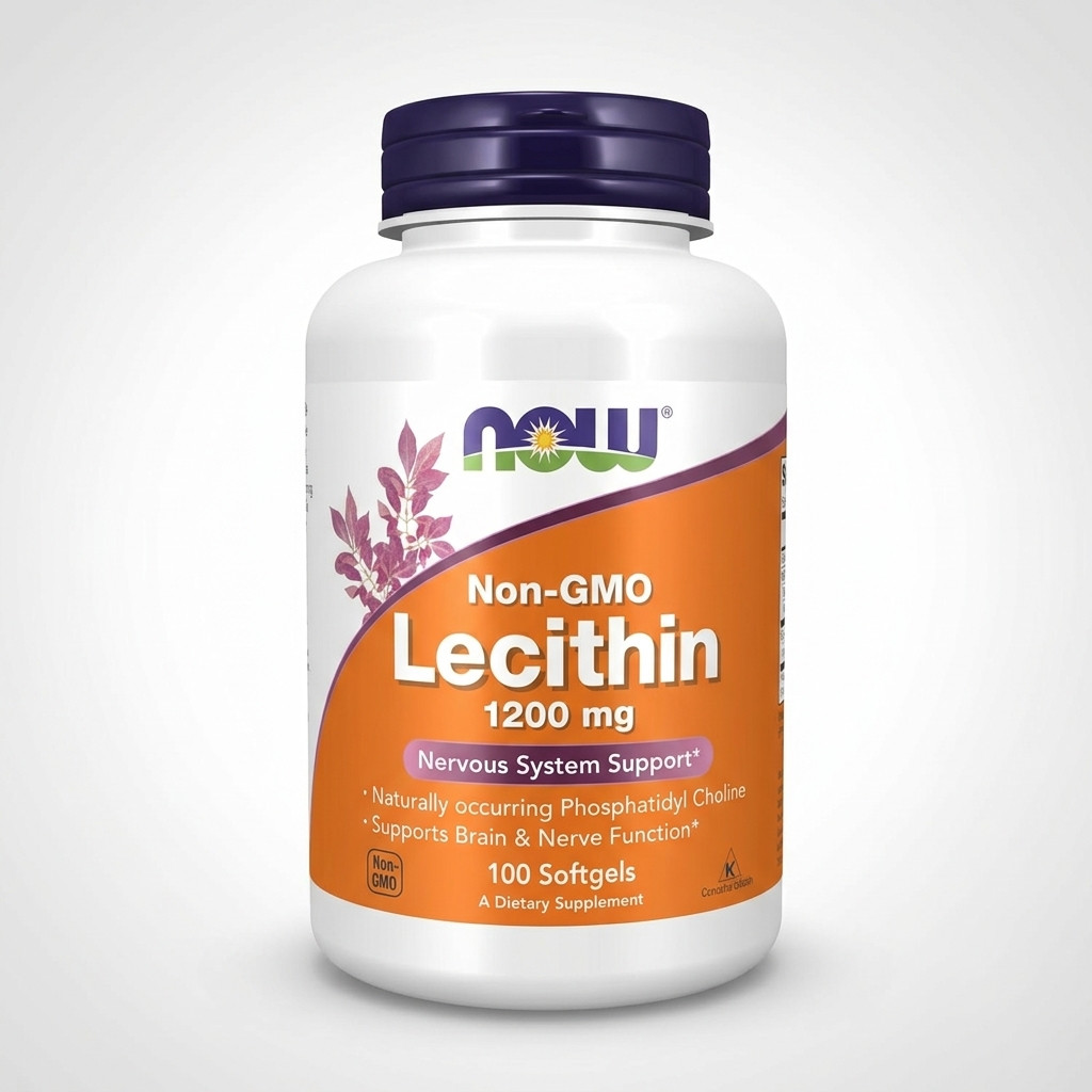 NOW Lecithin 1200mg Soft gels 100 Count Phosphatidyl Choline Supplement