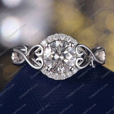 2.7CT Round Moissanite Fancy Wedding Anniversary Ring In 14k White Gold Plated