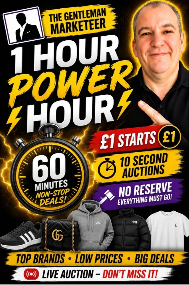 ⚡ 1 HOUR POWER HOUR! £1 Starts • 10 Second Auctions! ⭐
