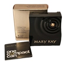 Mary Kay Special Edition BLACK MINI COMPACT with Mirror and Gold-tone Stone