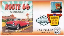 26-160, 2026, Route 66, First Day Cover, Digital Color Postmark, 100th Anniversa