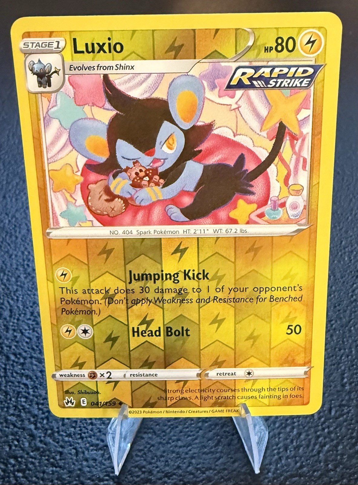 Pokemon Luxio 41/159 Crown Zenith Reverse Holofoil NM