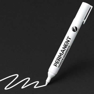 Permanent Marker, White, Acrylfarbe, , schnell trocknend, 2mm