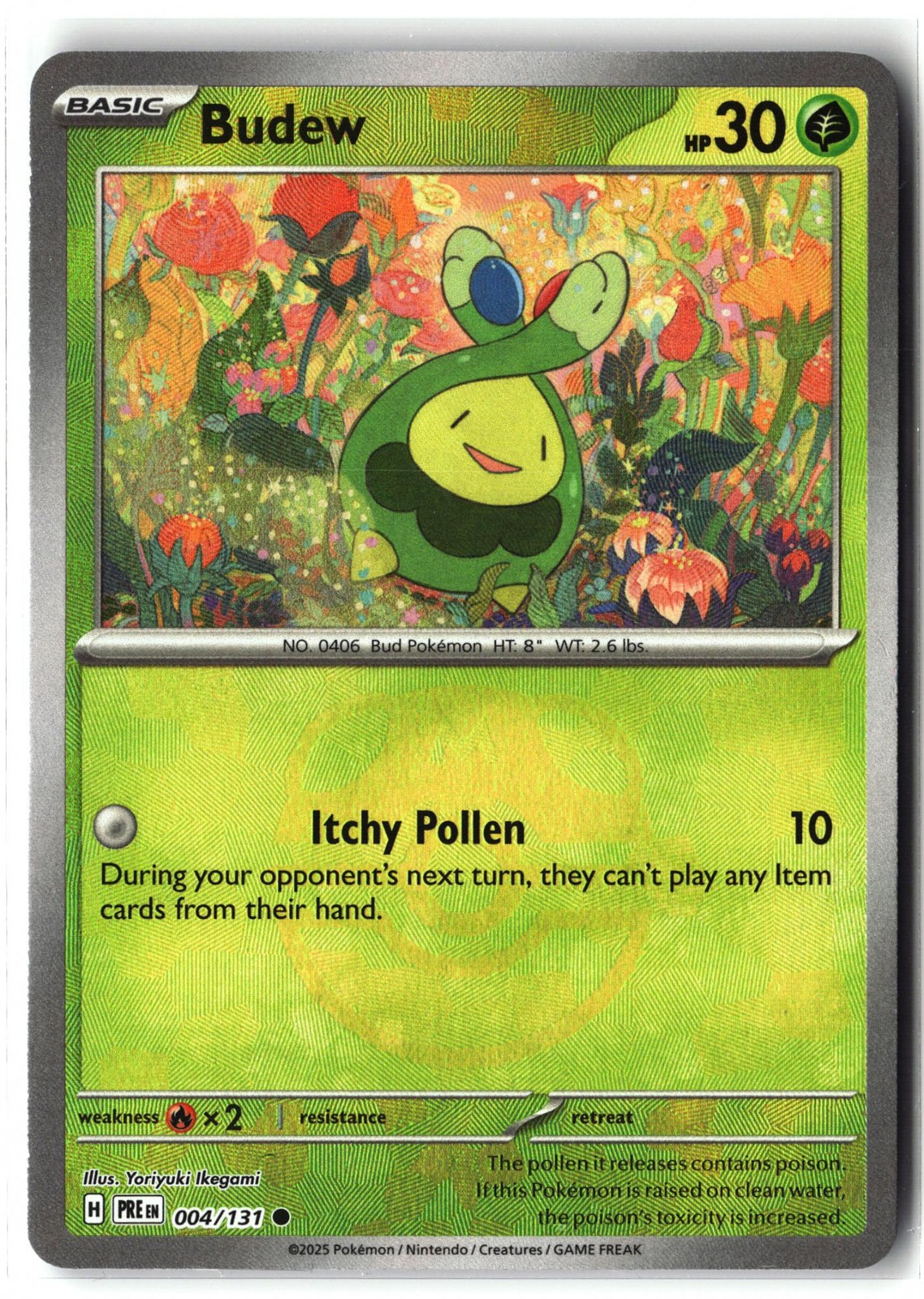 Budew ⭐️ 004/131 Holo  Master Ball Pattern Prismatic Evolutions 2025 Pokemon NM