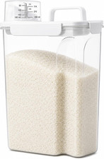 Slim Rice Container 10 Lbs, Airtight Dry Food Storage Bin for Flour, Cereal  BP