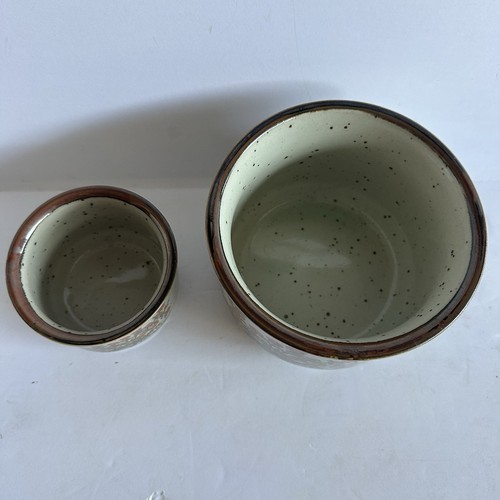 Vintage Takahashi Stoneware Footed Flower Planted Pot Lot Of 2. 6” And 4” - Picture 6 of 15