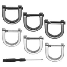 8 Pcs 3/8" D-Rings Screw in Shackle Horseshoe U Shape D Ring Silver/Black