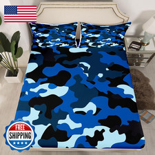 Feelyou Kids Camo Bed Sheet Set Boys Army Camouflage Bedding Sheets Teens Youth