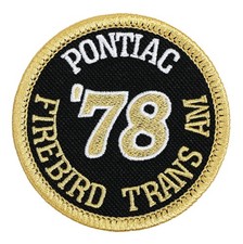 1978 Pontiac Firebird Trans Am Embroidered Patch Black/Gold Gray Iron-On Sew-On