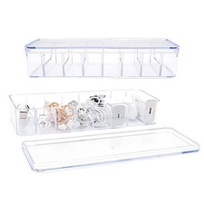 2 Pack Cable Organizer Box with Wire Ties Plastic Cord Storage Box with Lid f...