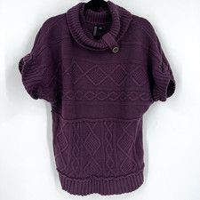 Nine West Chunky Knit Sweater large Purple 10...