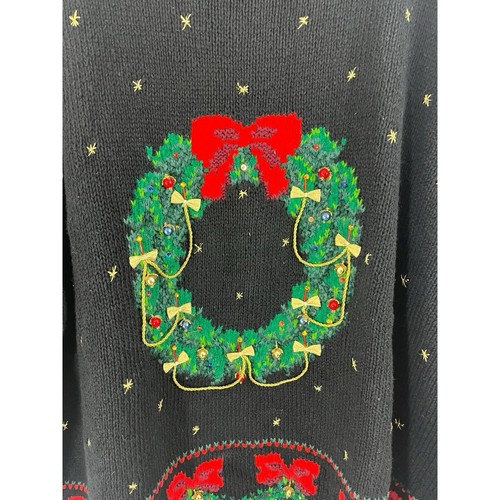 De Colección Marisa Christina II Feo Navidad Suéter Años 90 Para Mujer 3X Simulado Cuello Vacaciones - Imagen 12 de 12