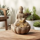 Calm Buddha Zen Outdoor Water Fountain LED Light 14" for Meditation Decor Yard