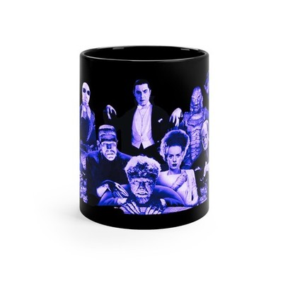 Universal Monsters Black Mug Classic Horror Movie Coffee Cup (11oz & 15oz)