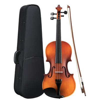 Violin 3/4 Size Fiddle Set Solidwood for Beginners with Case Rosin Brown