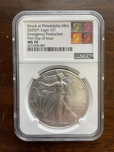 2020 (P) Silver Eagle NGC MS-70 FDOI Emergency Production Reagan (RARE)
