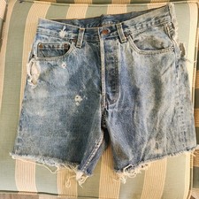 Distressed Levi's 501 Jean Cutoffs Shorts Denim Original Size 31 USA Made