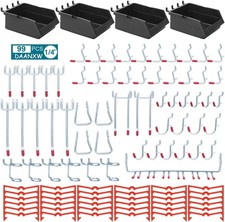 1/4 Inch Heavy-Duty Pegboard Hooks, Only Suitable for 1/4" Pegboard Board,Metal