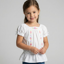 Gymboree Butterfly Blossoms Girl's Embroidered Flower Tunic Top Shirt in size 4