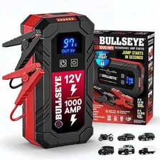 Bullseye Safety XL 1000A 12V Car Jump Starter, 2250mAh, 6.0L Gas, 3.0L Diesel