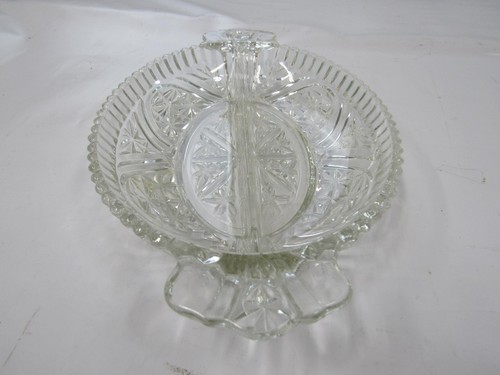 Collectible Vintage Crystal Divided Candy Dish Tray - Picture 2 of 4
