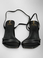 Sam Edelman Black Leather Ankle Strap Block H...