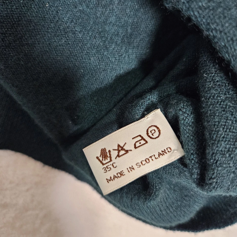 Suéter para hombre Turnbull & Asser XXL verde cachemir puro cuello en V Escocia Foto 4 de 4