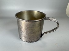 Vintage Oneida Silverplate Baby Cup Child Mug Tarnished USA 86,6 Grams