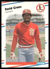 David Green 1988 Fleer 34 base Baseball NM