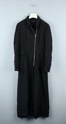 EVA KYBURZ Womens Black Long Mantle Coat Jacket Size 34