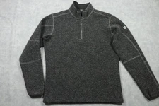 Kuhl Sweater Mens Medium Gray Thermokore 1/4 Zip Pullover Thermal Knit Outdoor