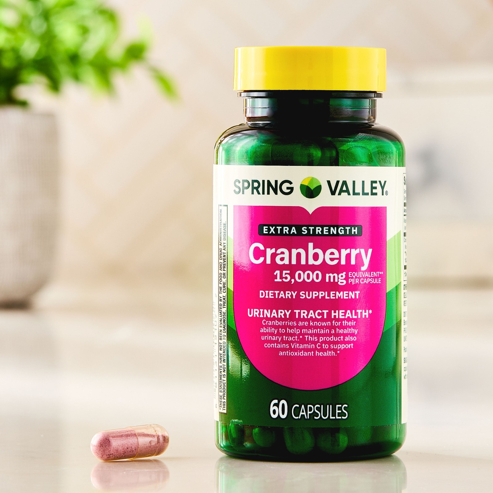 Spring Valley Extra Strength Cranberry Dietary Supplement Capsules,  60 Count