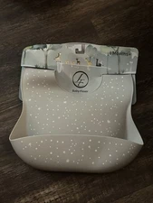 Waterproof Silicone Roll Up Bib with Comfort-Fit Fabric Neck, Gray