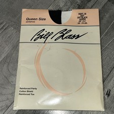 Bill Blass Pantyhose Queen Size Off Black New W7