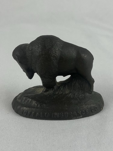 VTG Buffalo Insurance Co Advertising Cast Metal Bronze Paperweight Sculpture EUC - Picture 2 of 7