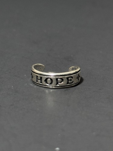 Vintage 925 Sterling Silver HOPE Adjustable Toe Ring Size 4.25