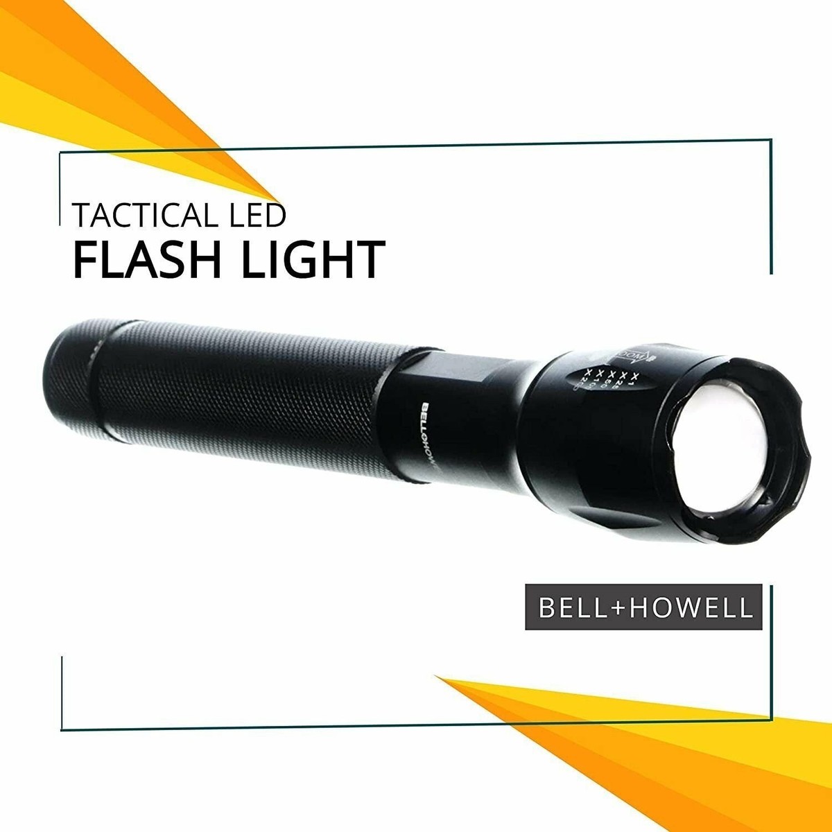 Lampe Torche LED Bell+Howell Tactorch – 80x Plus Lumineuse, 5 Modes, étanche (Neuf)