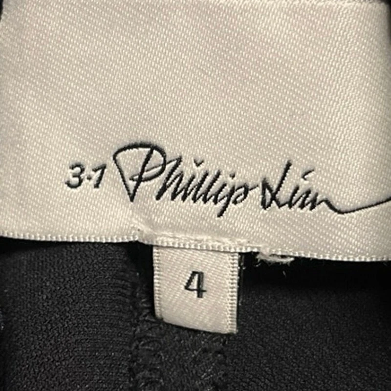 Pantalones deportivos 3.1 Phillip Lim para mujer negros cintura alta con cordón talla 4 Foto 4 de 4