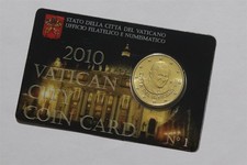 🧭 🇻🇦 VATICAN 50 EURO CENTS 2010 COIN CARD NR. 1 BLACK B89 CG11