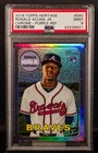 42236921 Ronald Acuna Jr 2018 Topps Heritage Chrome Purple Refractor RC PSA 9
