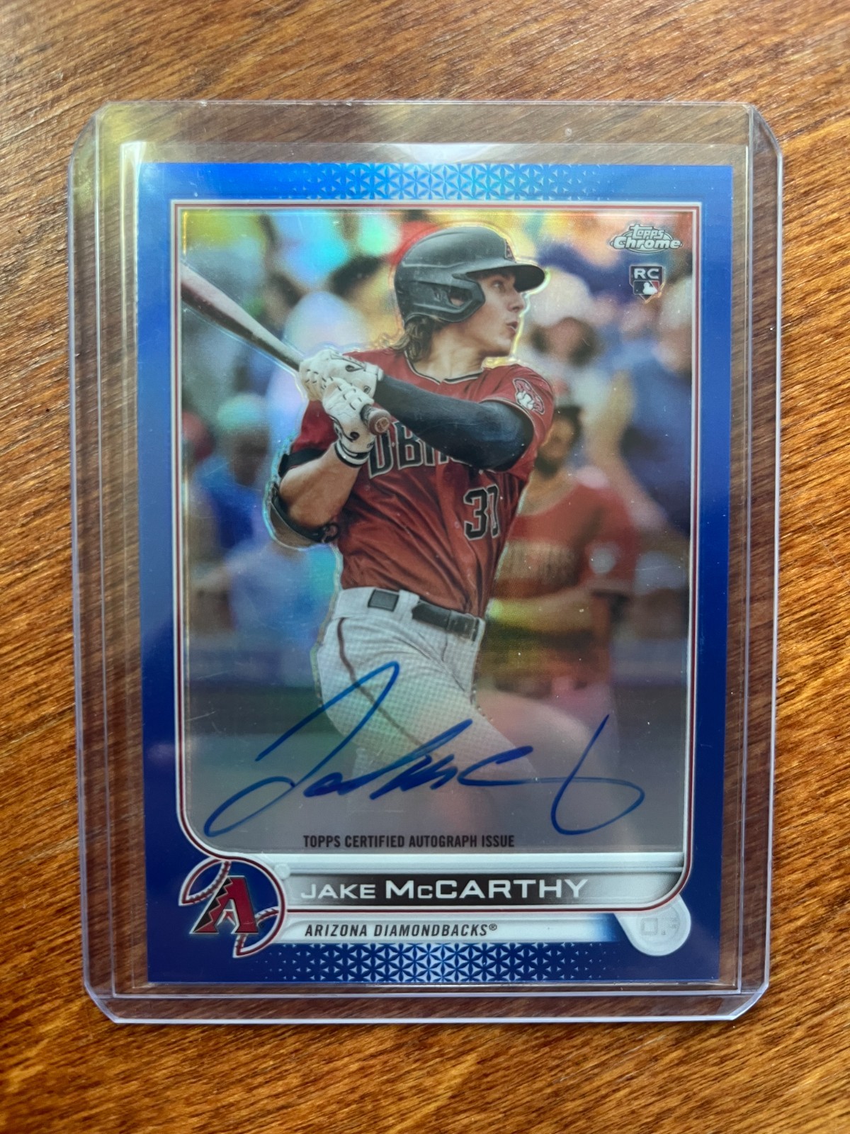 2022 Topps Chrome Jake McCarthy Rookie Auto Blue Refractor /150 No. RA-JMC AU,RC