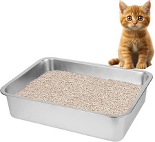 Stainless Steel Cat Litter Box for Big Cats,Small Stainless Steel,Large Metal Ca