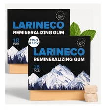 2 Pack Larineco Remineralizing Gum with Nano Hydroxyapatite Xylitol  Mastic Mint