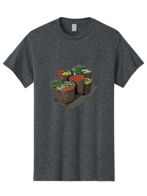 Vegetable-Baskets-2 Mens Graphic Tee, 100% Cotton, Casual Summer Wear