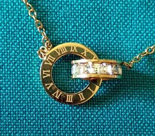 Gold Infinity Symbol Eternity necklace with 50cm Gold chain lobster clasp.