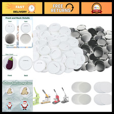 100 Sets Button Maker Supplies - 3" Blank Buttons, Pin Backs, Metal Covers  Fil