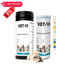 Hzutloer 100 PCS Urine Test Strips 10 in 1 UTI Kit for Cat  Dog white