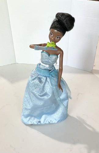 Disney Prinzessin Tiana Puppe Prinzessin & der Frosch 1999 Mattel blaues Kleid ungetestet